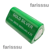 Gold Silver 18650 6800mAh 4.2V Li-ion Şarjlı Pil – El Feneri ve Elektronik Cihazlar İçin - 2