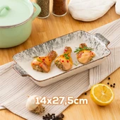 Porsima 083 Dikdörtgen 3'lü Fırın Kabı Servis Kabı Oval Sunumluk Tepsi Tabak Siyah - 4