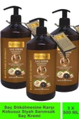 Siyah Sarımsak Tuzsuz Saç Kremi 3'lü Eko Paket 500 Ml Saç Dökülmesine Karşı Etkili thumbnail 1