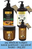 Naturix 4'lü Set Siyah Sarımsak Şampuan (600 ml) & Saç Kremi (500 ml) & Saç Maskesi (500 ml) & Argan Yağlı Duş Jeli (1000 ml - 1