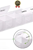 Dayanıklı Düzenleyici Organizer Abs Plastik Şeffaf Haftalık Günlük 7 Bölmeli İlaç Hap Saklama Kutusu - 4