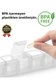 Dayanıklı Düzenleyici Organizer Abs Plastik Şeffaf Haftalık Günlük 7 Bölmeli İlaç Hap Saklama Kutusu - 3