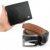 Hakiki Deri Cüzdan & Kemer Seti Siyah Erkek Aksesuar thumbnail 3