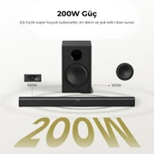 Tribit S1 Soundbar ve Subwoofer 2.1 Kanal 200W Hoparlör 4EQ Modu, BT 5.4, USB, HDMI, AUX Bts61 - 6