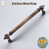 Defne Metal Eskitme Antik Sarı Kulp 128 mm Mobilya Çekmece Mutfak Dolabı Dolap Kulpları Kulb Kulpu - 1
