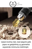 Premium Titanyum Kaplama 6'lı Kırılmaz Uçlu Paslanmaz Ahşap Sac Metal Havşa Açma Matkap Uç Seti - 6