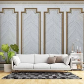 3 Boyutlu Saray Beyaz Düz Panel Duvar Kağıdı Baskı thumbnail 1