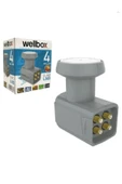 wellbox Ultra HD 4 K 3D Destekli  Dört Çıkışlı LNB Yüksek Sinyal Desibelli Sert Plastik Su Gecirmez 4 TV - 1