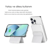 SWORD Magsafe Powerbank 7000mAh 20W Hızlı Şarj Standlı ve Taşınabilir iPhone ve Android Uyumlu Beyaz SW-MGSF7 - 9