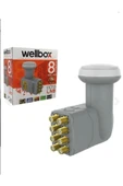 wellbox Ultra HD 4 K 3D Destekli  Sekizli Çıkışlı LNB Yüksek Sinyal Desibelli Sert Plastik Su Gecirmez 4 TV - 1
