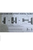 SER END 10/32 Oynar Başlıklı TV Duvar Montaj Ayak 25/82 İnç BoyuT 40/80 Kilo Taşır Extra Kalın Demir - 5