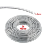 Çelik Telli Motorlu Tırpan Yuvarlak Misina Çim Ot Biçme Teli Güçlü Profesyonel 3.3 mm 26 Metre - 2