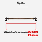 Defne Metal Eskitme Antik Sarı Kulp 224 mm Mobilya Çekmece Mutfak Dolabı Dolap Kulpları Kulb Kulpu - 2