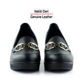 Erkan Saçmacı Hayley Siyah Hakiki Deri Tokalı Yuvarlak Burun Dolgu Topuklu Günlük Ayakkabı thumbnail 4