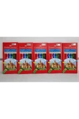 12 Renk Tam Boy Karton Kutu Kuru Boya Kalemi / 5 paket - 1