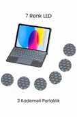 iPad Pro 13 2024 Uyumlu 360° Manyetik Standlı Ledli Touchpadli Katanya Klavyeli Tablet Kılıfı thumbnail 2