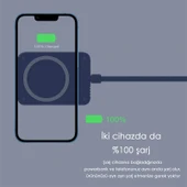 SWORD Magsafe Powerbank 4200mAh 15W Hızlı Şarj İnce ve Hafif iPhone ve Android Uyumlu Mavi SW-MGSF4 - 7