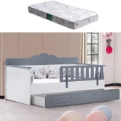 Yavrulu Karyola, Flower Yavrulu Montessori Karyola - Gri + 1 Adet Comfort Yatak - 1