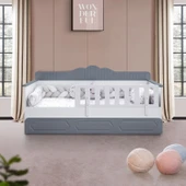 Yavrulu Karyola, Flower Yavrulu Montessori Karyola - Gri + 1 Adet Comfort Yatak - 3