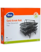 Bion Perfore Üçlü Evrak Rafı Siyah 9304 - 1