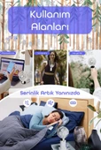 LCD Ekranlı Şarjlı El Fanı Mini Vantilatör 5 Kademe Sessiz Boyun Askılı Beyaz Fan - 5