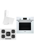 Bosch & Ferre Large Whiteline 3 lü Ankastre Set ( HBF512BW1T - SS036 - D087 ) 75 cm Ocak - 1