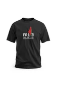 Kısa Kollu Free Palestine Yazısı Ve Karpuzlu Filistin Haritası Dijital Baskılı Unisex S - 2xl T30000 - 1