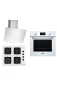 Bosch Beyaz 3 Lü Ankastre Set 280 ( HBF512BW1T - POP6C2P30O - DWK64PJ20T ) - 1