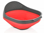 Qlüx İdeas Katlanabilir Pirinç Süzgeci Kırmızı 26cm - 1