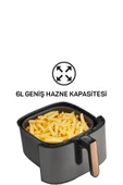 Arzum AR2074(AR2091)-B Airtasty XL Yağsız Fitöz Airfryer, 6 Litre Kapasite, Bakır - 3