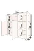 Alya MDF Çok Amaçlı Dolap Mutfak Dolabı Kiler Dolabı - 5