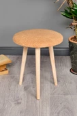 Ahşap Ayaklı Dekoratif Pelüş Puf Tabure Bench Sandalye Ayak Uzatma Pufu Makyaj Sandalye - 11