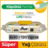 Sleepy Easy Clean Süper Yağ Çözücü Yüzey Temizlik Havlusu&Mendili 4x30 (120 Yaprak) - 1