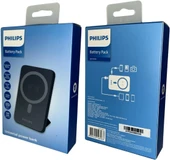 PHILIPS MagSafe İle Uyumlu Kablosuz Powerbank, 5000 mAh, Taşınabilir Şarj Cihazı, Stand Özellikli, USB-C ve USB-A Çıkışlı, Hızlı Şarj, Li-Po, DLP9701C, Akım Korumalı (Siyah) - 2