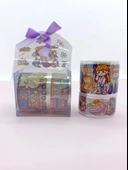 Fiyonk Çantalı Süslü Kız Şeffaf Desenli Bant - Mor thumbnail 1