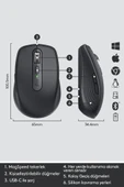 Logitech MX Anywhere 3 910-005988 Siyah Şarjlı Lazer Kablosuz Mouse Outlet thumbnail 5