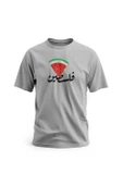 Kısa Kollu Filistin Arapça Yazısı Ve Üçgenlı Karpuz Dijital Baskılı Unisex S - 2xl T300008 - 2