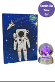 Satürn Kız Cam Küre Ve Nasa Defter Set Renk Değiştiren Işıklı Dekoratif Küre Set - 2