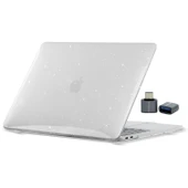 Macbook Pro Kılıf 13inç M1-M2, Simli Kristal Star (Type-c'li Model)A2338 A2289 A2251 A1706-08 A1989 A2159 ile Uyumlu thumbnail 1