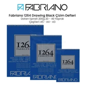 Fabriano 1264 Drawing Black Paper Siyah Çizim Defteri Üstten Spiralli 200g - 1