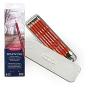 Derwent Drawing Yağlı Eskiz Kalemi 6lı Set Metal Kutu - 1