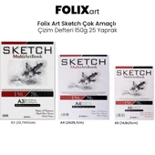 Folix Art Sketch Çok Amaçlı Çizim Defteri 150g 25 Yaprak - 1