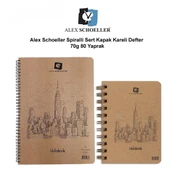 Alex Schoeller Spiralli Sert Kapak Kareli Defter 70g 80 Yaprak thumbnail 1