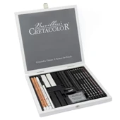 Cretacolor Black & White Drawing Set Premium Çizim Seti Ahşap Kutu 25li 40025 thumbnail 3