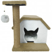 Kedi Oyun Evi Ve Tırmalama Tahtası Ponponlu Ve Zilli - 4