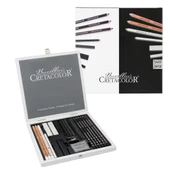 Cretacolor Black & White Drawing Set Premium Çizim Seti Ahşap Kutu 25li 40025 thumbnail 1