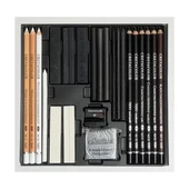 Cretacolor Black & White Drawing Set Premium Çizim Seti Ahşap Kutu 25li 40025 thumbnail 4