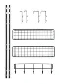 Saban Metal,Siyah Askılı Kapı Rafı –2 Sepetli + 5 Kancalı, Mutfak, Banyo ve Yatak Odası 39 x 75 x 10 cm - 7