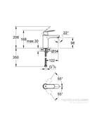 Grohe 23327000 Krom Eurosmart Cosmo Lavabo Bataryası thumbnail 3
