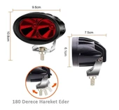 Motosiklet Forklift Atv Uyarı İz Lambası Mercekli Kırmızı Işık 12-80 Volt 2 Adet thumbnail 3
